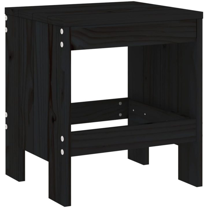 Trädgårdspallar 2 st svart massiv furu vidaXL 40 x 36 x 45 cm – bild 6