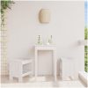 Trädgårdspallar 2 st vit massiv furu vidaXL 40 x 36 x 45 cm – miniatyr 1