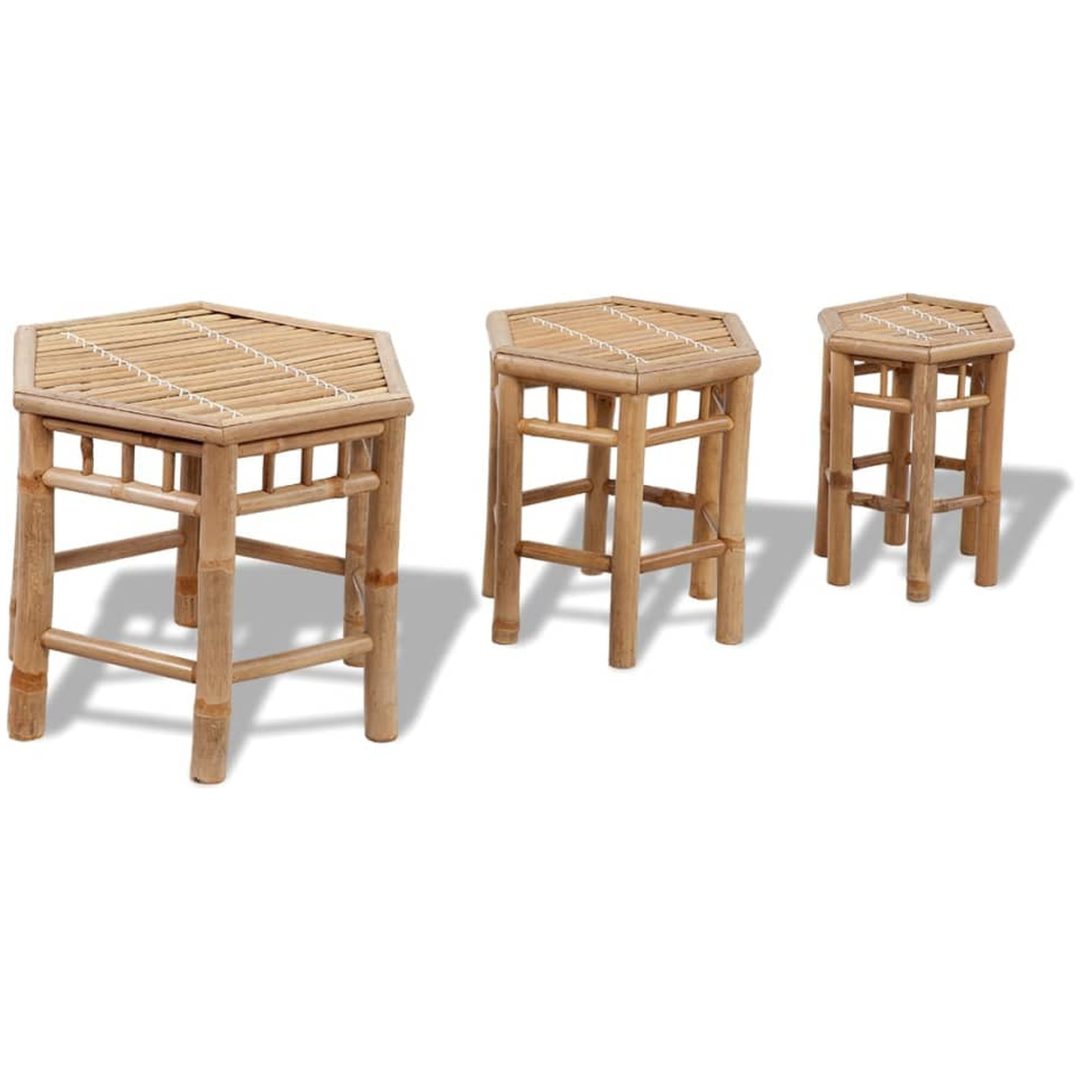Trädgårdspallar 3 st bambu vidaXL