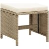 Trädgårdspallar 4 st med dynor konstrotting beige vidaXL – miniatyr 2