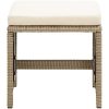 Trädgårdspallar 4 st med dynor konstrotting beige vidaXL – miniatyr 3