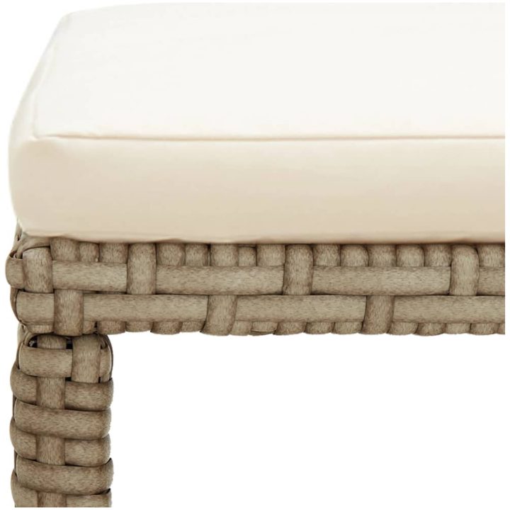 Trädgårdspallar 4 st med dynor konstrotting beige vidaXL – bild 7