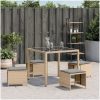 Trädgårdspallar m. dynor 4 st mix beige 40x40x35cm konstrotting vidaXL – miniatyr 4