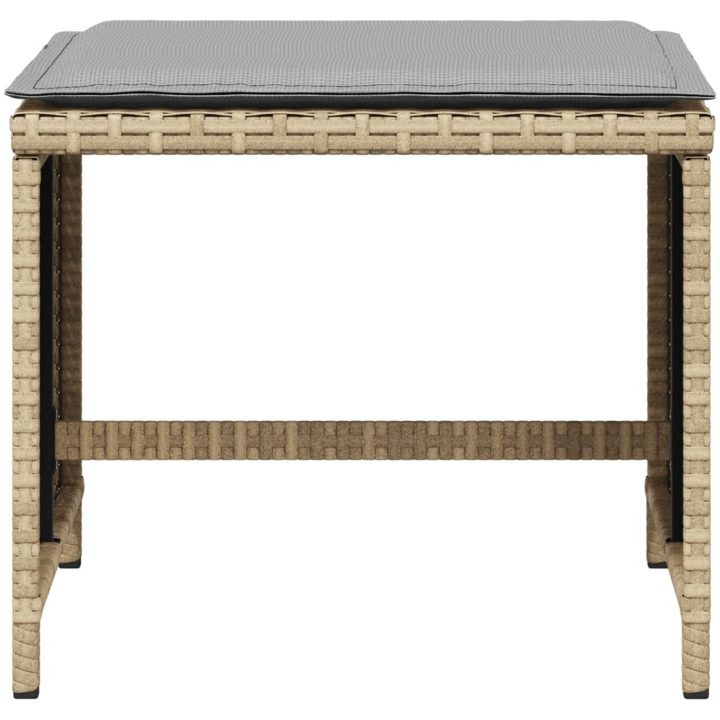 Trädgårdspallar m. dynor 4 st mix beige 40x40x35cm konstrotting vidaXL – bild 5