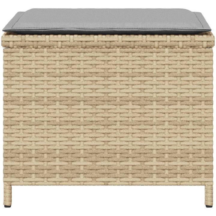 Trädgårdspallar m. dynor 4 st mix beige 40x40x35cm konstrotting vidaXL – bild 6