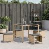Trädgårdspallar m. dynor 4 st mix beige 41x41x36cm konstrotting vidaXL – miniatyr 3