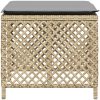 Trädgårdspallar m. dynor 4 st mix beige 41x41x36cm konstrotting vidaXL – miniatyr 6
