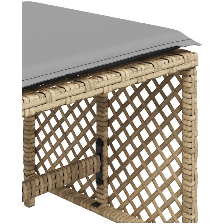 Trädgårdspallar m. dynor 4 st mix beige 41x41x36cm konstrotting vidaXL – bild 9