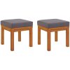 Trädgårdspallar med dynor 2 st 40x40x42 cm massivt akaciaträ vidaXL – miniatyr 2