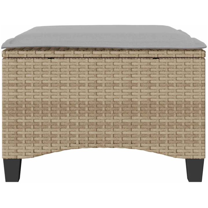 Trädgårdspallar med dynor 2 st, beige 55x55x36 cm konstrotting vidaXL – bild 4