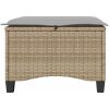 Trädgårdspallar med dynor 2 st, beige 55x55x36 cm konstrotting vidaXL – miniatyr 5