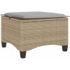 Trädgårdspallar med dynor 2 st, beige 55x55x36 cm konstrotting vidaXL – miniatyr 6