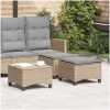 Trädgårdspallar med dynor 2 st, beige 55x55x36 cm konstrotting vidaXL – miniatyr 1