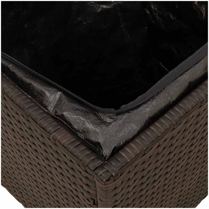Trädgårdspallar med dynor 2 st, brun 40x40x43 cm konstrotting vidaXL – bild 11