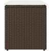 Trädgårdspallar med dynor 2 st, brun 40x40x43 cm konstrotting vidaXL – miniatyr 4