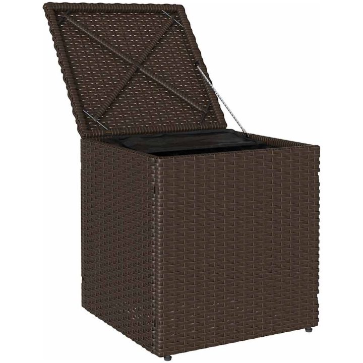Trädgårdspallar med dynor 2 st, brun 40x40x43 cm konstrotting vidaXL – bild 6