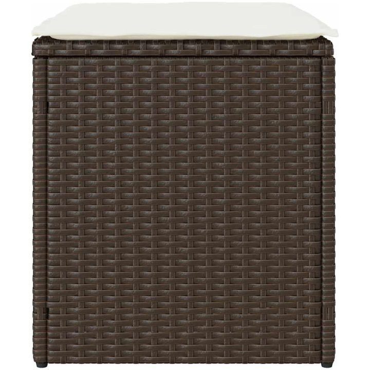 Trädgårdspallar med dynor 2 st, brun 40x40x43 cm konstrotting vidaXL – bild 7