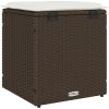 Trädgårdspallar med dynor 2 st, brun 40x40x43 cm konstrotting vidaXL – miniatyr 8