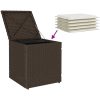 Trädgårdspallar med dynor 2 st, brun 40x40x43 cm konstrotting vidaXL – miniatyr 9