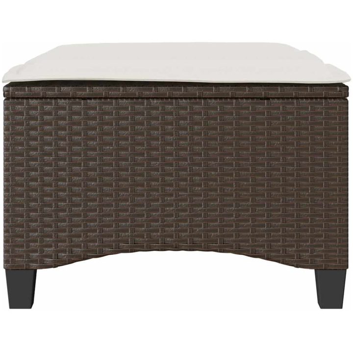 Trädgårdspallar med dynor 2 st, brun 55x55x36 cm konstrotting vidaXL – bild 4