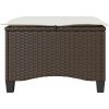 Trädgårdspallar med dynor 2 st, brun 55x55x36 cm konstrotting vidaXL – miniatyr 5