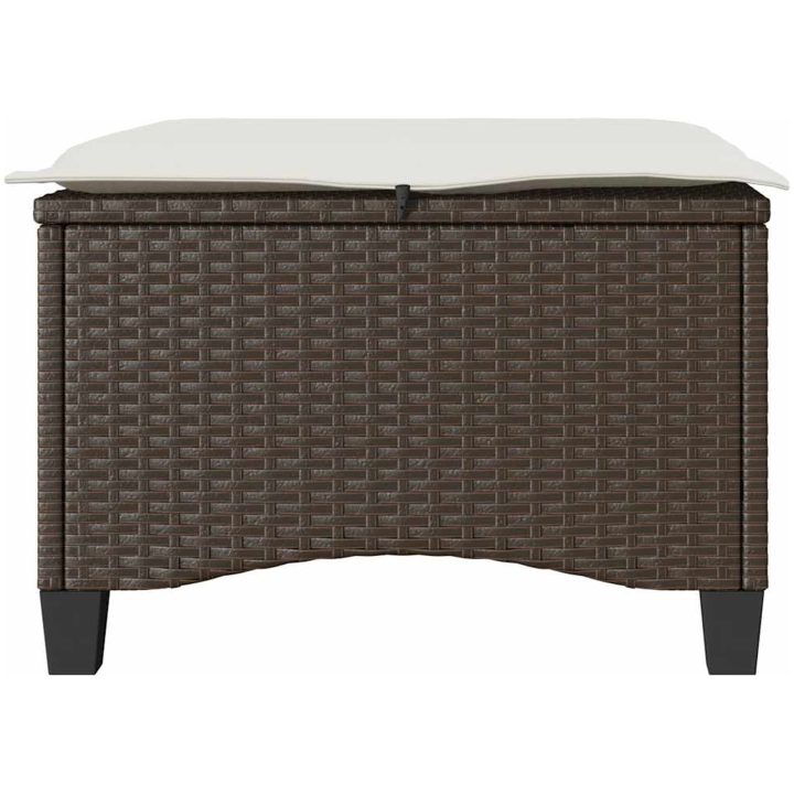 Trädgårdspallar med dynor 2 st, brun 55x55x36 cm konstrotting vidaXL – bild 5