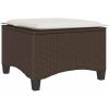 Trädgårdspallar med dynor 2 st, brun 55x55x36 cm konstrotting vidaXL – miniatyr 6