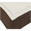 Trädgårdspallar med dynor 2 st, brun 55x55x36 cm konstrotting vidaXL – miniatyr 7
