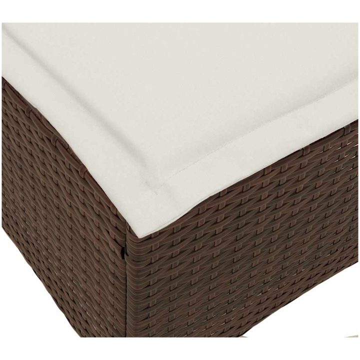Trädgårdspallar med dynor 2 st, brun 55x55x36 cm konstrotting vidaXL – bild 7