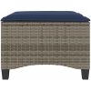 Trädgårdspallar med dynor 2 st, grå 55x55x36 cm konstrotting vidaXL – miniatyr 4