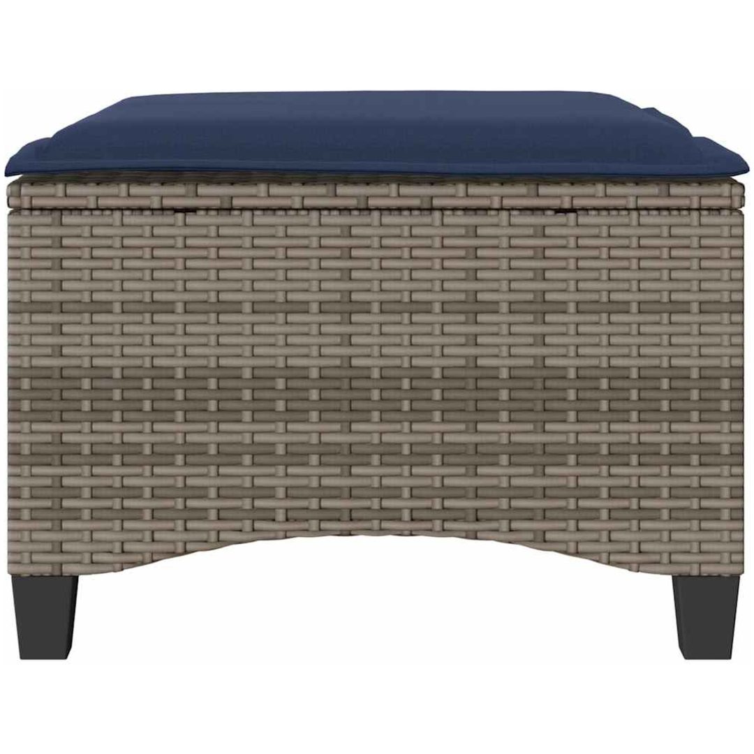 Trädgårdspallar med dynor 2 st, grå 55x55x36 cm konstrotting vidaXL – bild 4