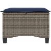 Trädgårdspallar med dynor 2 st, grå 55x55x36 cm konstrotting vidaXL – miniatyr 5