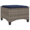 Trädgårdspallar med dynor 2 st, grå 55x55x36 cm konstrotting vidaXL – miniatyr 6