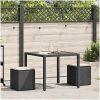 Trädgårdspallar med dynor 2 st svart 40x40x43 cm konstrotting vidaXL – miniatyr 2