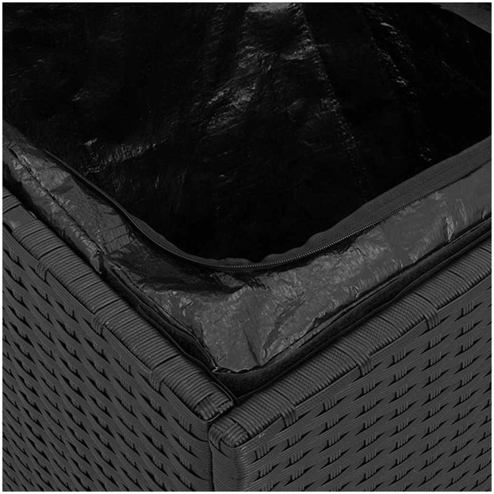Trädgårdspallar med dynor 2 st svart 40x40x43 cm konstrotting vidaXL – bild 11