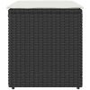 Trädgårdspallar med dynor 2 st svart 40x40x43 cm konstrotting vidaXL – miniatyr 4