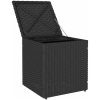 Trädgårdspallar med dynor 2 st svart 40x40x43 cm konstrotting vidaXL – miniatyr 6