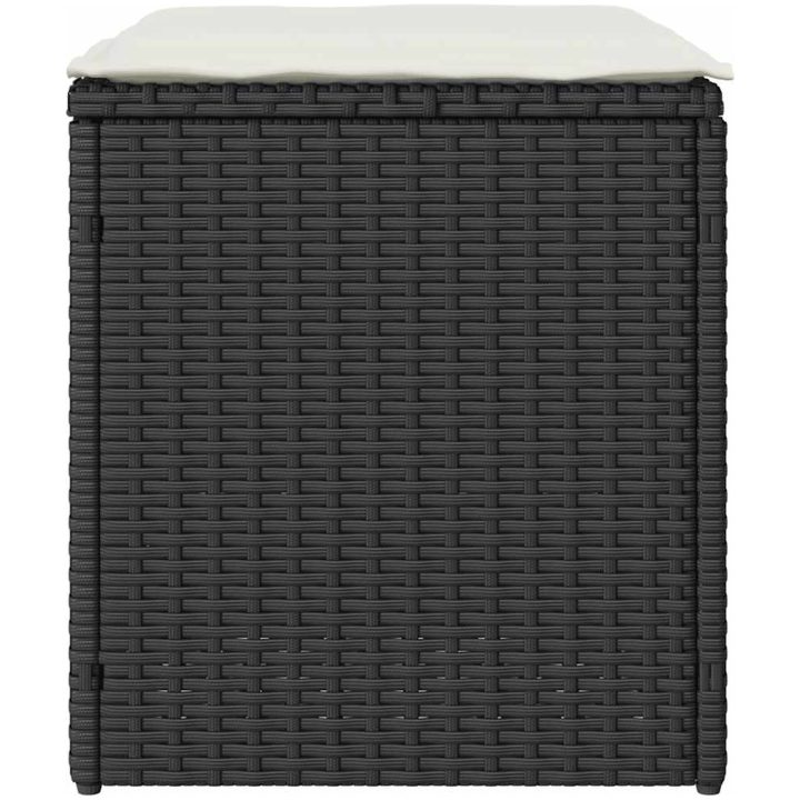 Trädgårdspallar med dynor 2 st svart 40x40x43 cm konstrotting vidaXL – bild 7