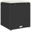 Trädgårdspallar med dynor 2 st svart 40x40x43 cm konstrotting vidaXL – miniatyr 8