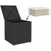 Trädgårdspallar med dynor 2 st svart 40x40x43 cm konstrotting vidaXL – miniatyr 9