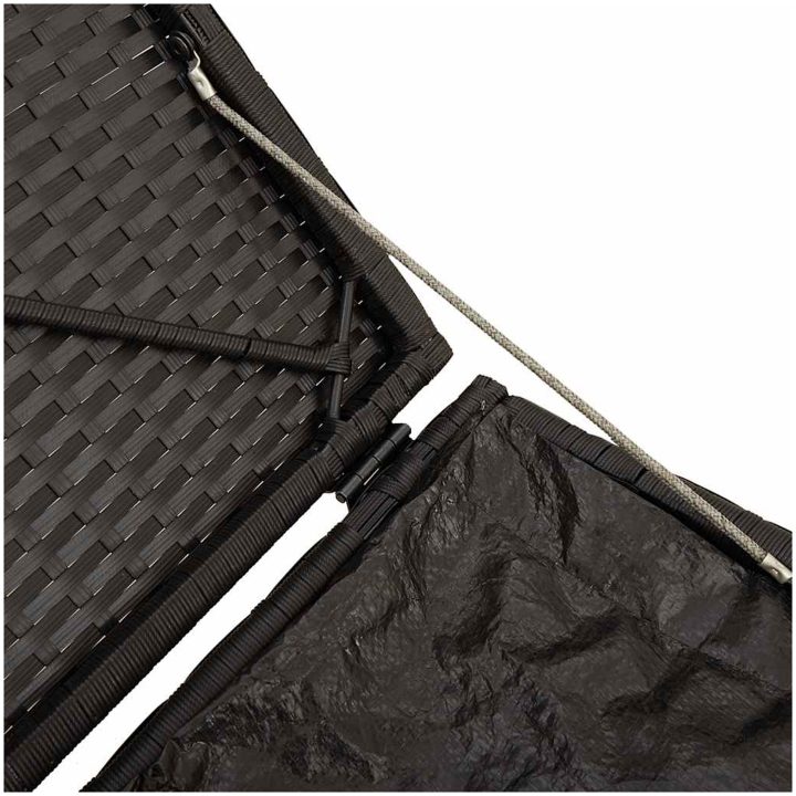 Trädgårdspallar med dynor 2 st svart 40x40x43 cm konstrotting vidaXL – bild 10