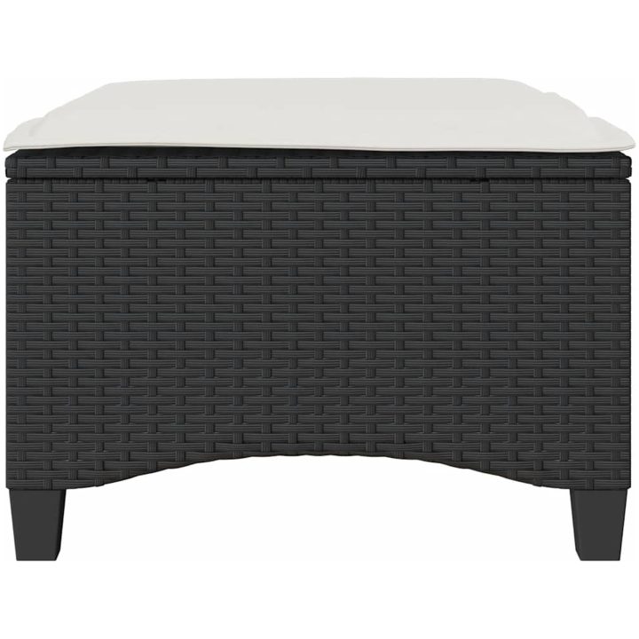 Trädgårdspallar med dynor 2 st svart 55x55x36 cm konstrotting vidaXL – bild 4