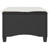 Trädgårdspallar med dynor 2 st svart 55x55x36 cm konstrotting vidaXL – miniatyr 5