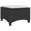 Trädgårdspallar med dynor 2 st svart 55x55x36 cm konstrotting vidaXL – miniatyr 6