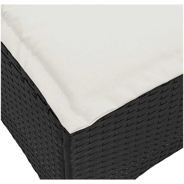 Trädgårdspallar med dynor 2 st svart 55x55x36 cm konstrotting vidaXL – bild 7