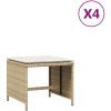 Trädgårdspallar med dynor 4 st beige 40x40x35 cm konstrotting vidaXL – miniatyr 2