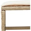 Trädgårdspallar med dynor 4 st beige 40x40x35 cm konstrotting vidaXL – miniatyr 8
