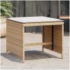 Trädgårdspallar med dynor 4 st beige 40x40x35 cm konstrotting vidaXL – miniatyr 1