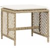 Trädgårdspallar med dynor 4 st beige 41x41x36 cm konstrotting vidaXL – miniatyr 4