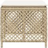 Trädgårdspallar med dynor 4 st beige 41x41x36 cm konstrotting vidaXL – miniatyr 6